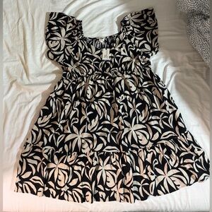 Terra & Sky Black and Cream Casual Dress
